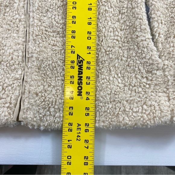 Pendleton Women’s Cream Blue Plaid Accent Fuzzy Full Zip Teddy Jacket XL - Picture 14 of 15